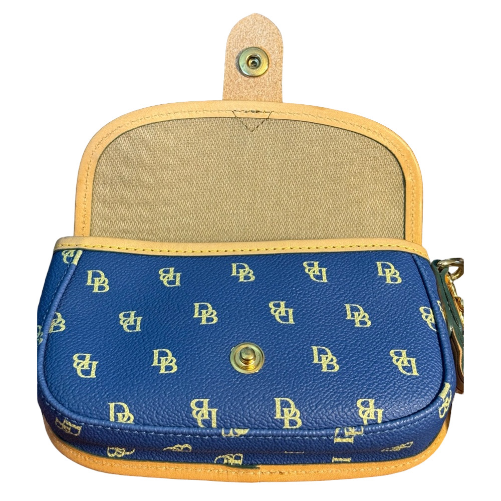 Dooney & Bourke Blue Canvas & Leather Monogram Wristlet NWOT - Picture 6 of 12